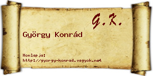 György Konrád névjegykártya